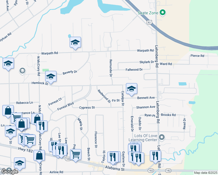 map of restaurants, bars, coffee shops, grocery stores, and more near 717 Hemlock Street in Columbus