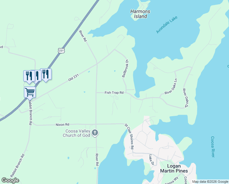 map of restaurants, bars, coffee shops, grocery stores, and more near 25 Bellbrook Drive in St. Clair County