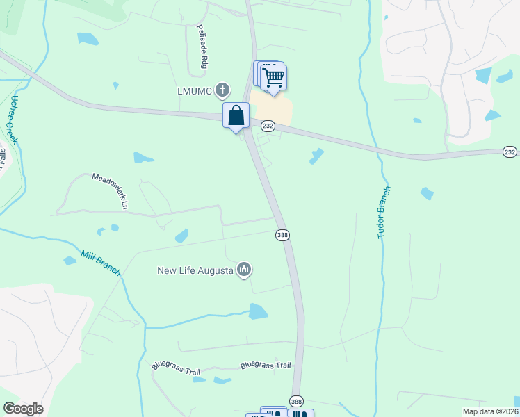 map of restaurants, bars, coffee shops, grocery stores, and more near 137 Lewiston Road in Grovetown