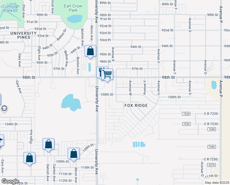 map of restaurants, bars, coffee shops, grocery stores, and more near 9902 Weatherford Avenue in Lubbock