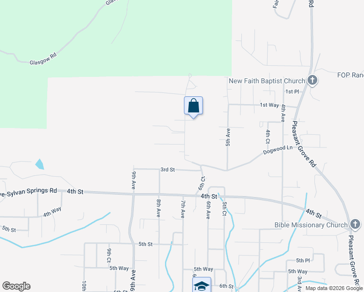 map of restaurants, bars, coffee shops, grocery stores, and more near 232 7th Avenue in Pleasant Grove