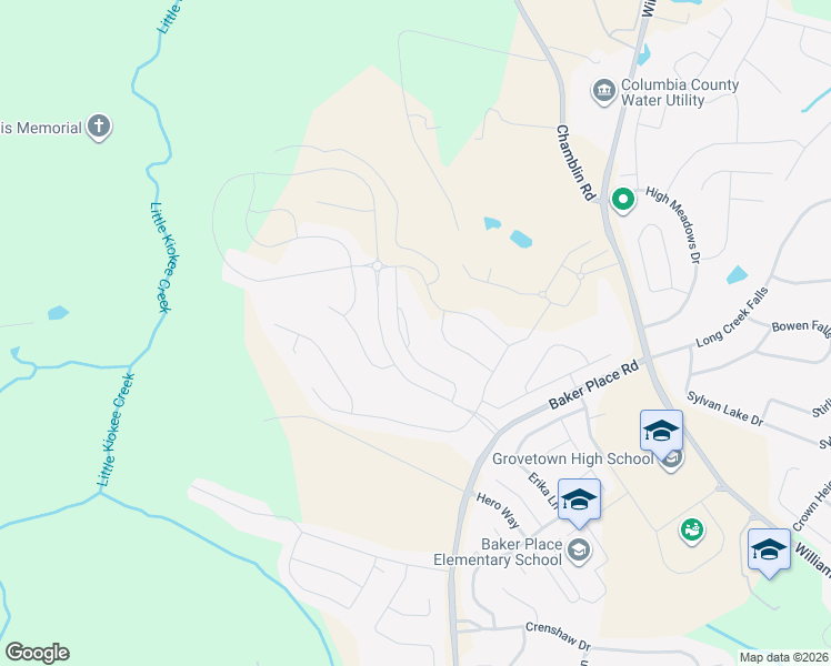 map of restaurants, bars, coffee shops, grocery stores, and more near 237 Carlow Drive in Grovetown