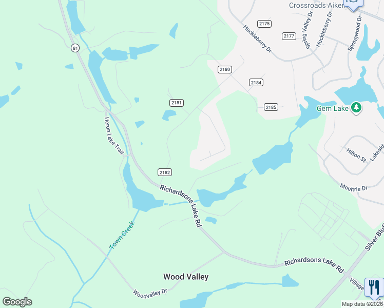 map of restaurants, bars, coffee shops, grocery stores, and more near 1163 Ridgemont Drive in Aiken