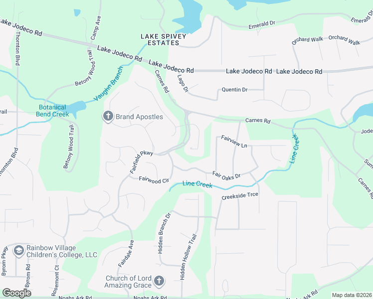map of restaurants, bars, coffee shops, grocery stores, and more near 2349 Woodleaf Circle in Jonesboro