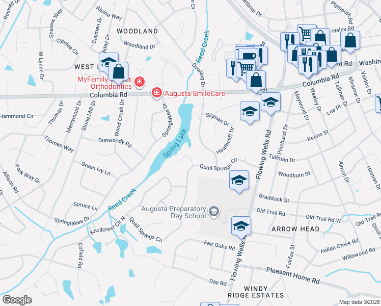 map of restaurants, bars, coffee shops, grocery stores, and more near 130 Lakeview Court in Martinez