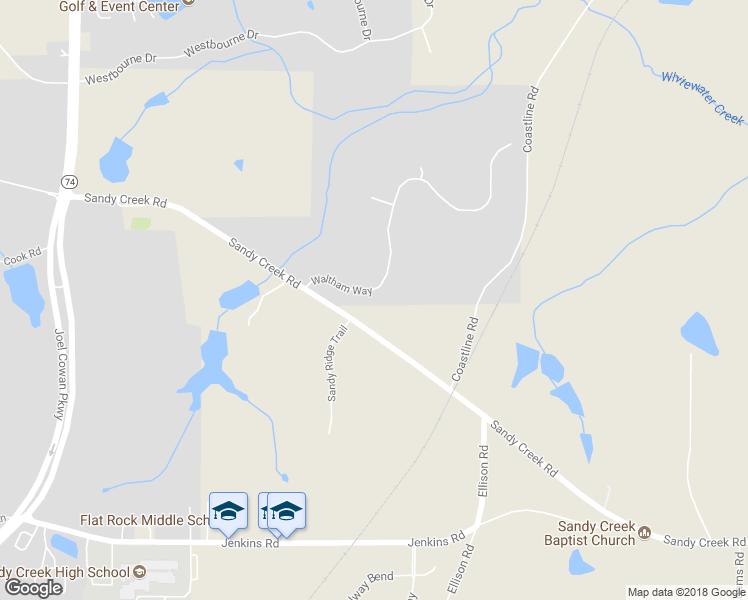 map of restaurants, bars, coffee shops, grocery stores, and more near 115 Waltham Way in Fayetteville