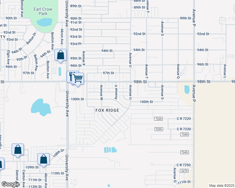 map of restaurants, bars, coffee shops, grocery stores, and more near 2117 99th Street in Lubbock