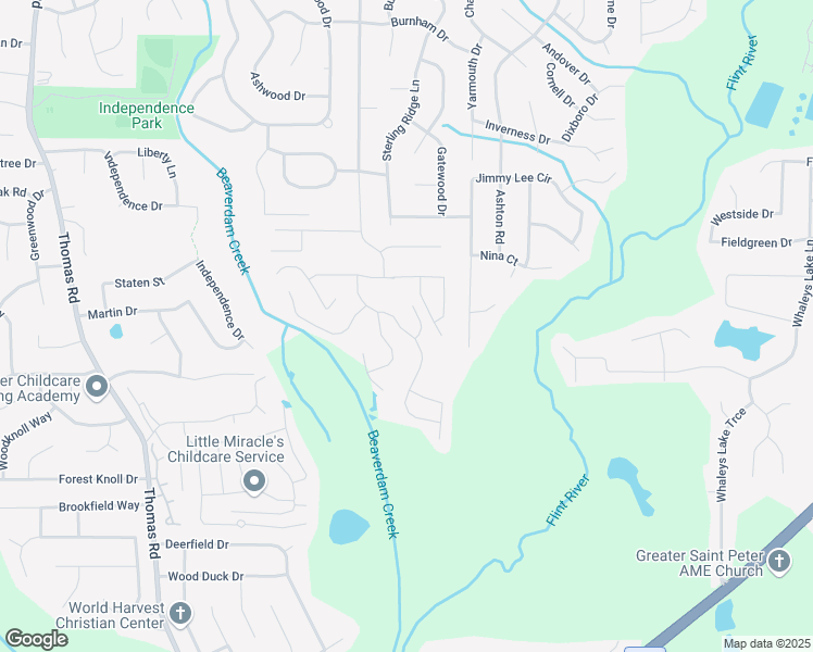 map of restaurants, bars, coffee shops, grocery stores, and more near 155 Inverness Trace in Riverdale
