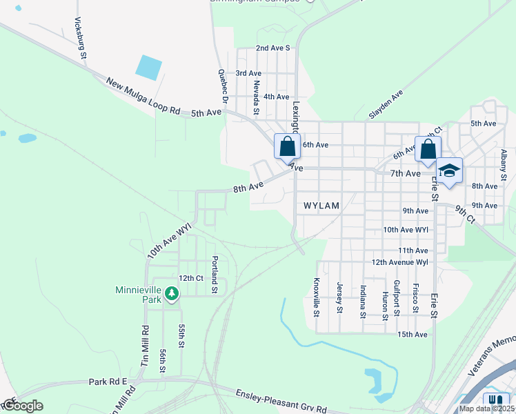 map of restaurants, bars, coffee shops, grocery stores, and more near 4905 Michigan Avenue in Birmingham