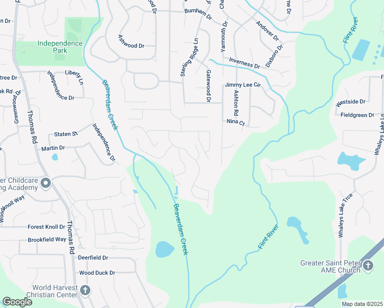 map of restaurants, bars, coffee shops, grocery stores, and more near 155 Inverness Trace in Riverdale