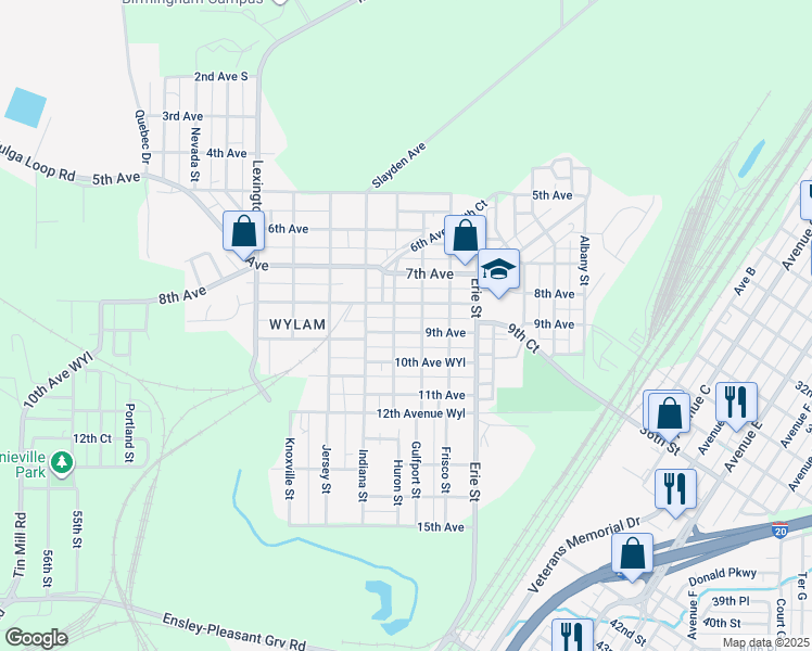 map of restaurants, bars, coffee shops, grocery stores, and more near 4312 9th Avenue in Birmingham