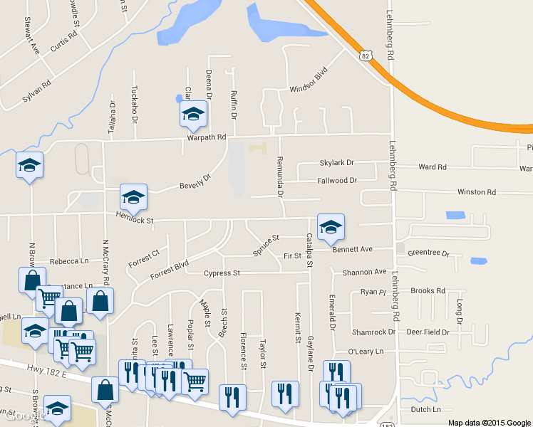 map of restaurants, bars, coffee shops, grocery stores, and more near 717 Hemlock Street in Columbus