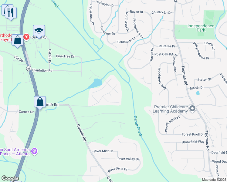 map of restaurants, bars, coffee shops, grocery stores, and more near 9214 Overlook Drive in Jonesboro