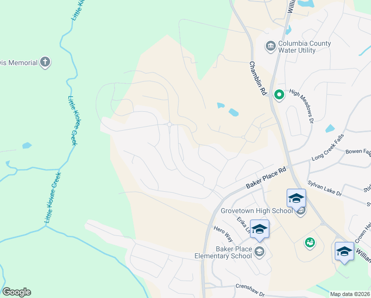 map of restaurants, bars, coffee shops, grocery stores, and more near 237 Carlow Drive in Grovetown