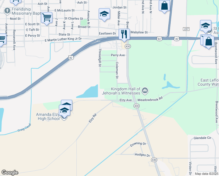 map of restaurants, bars, coffee shops, grocery stores, and more near in Greenwood