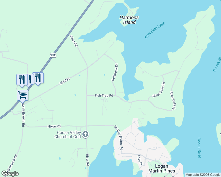 map of restaurants, bars, coffee shops, grocery stores, and more near 25 Bellbrook Drive in St. Clair County