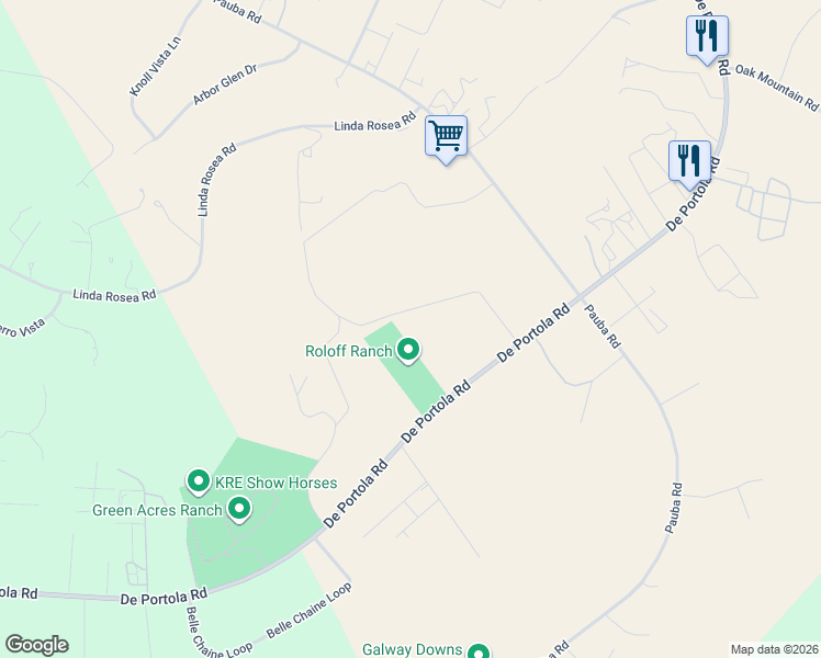 map of restaurants, bars, coffee shops, grocery stores, and more near 36101-36317 Pso Del Traza in Temecula