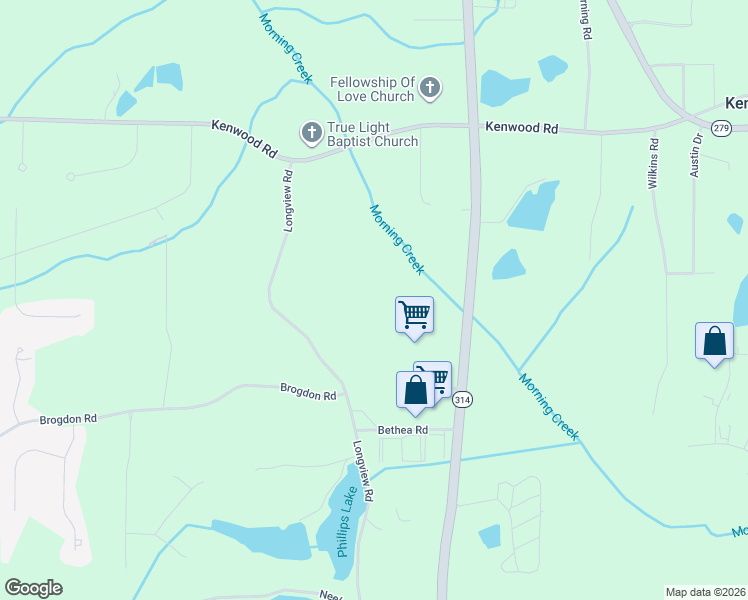 map of restaurants, bars, coffee shops, grocery stores, and more near 353 Longview Rd in Fayetteville