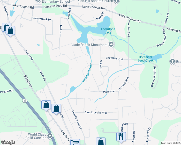 map of restaurants, bars, coffee shops, grocery stores, and more near 9177 Chickasaw Court in Jonesboro