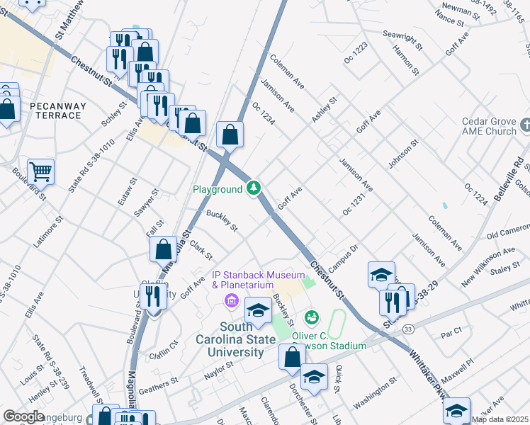 1 Chestnut Street, Orangeburg SC Walk Score