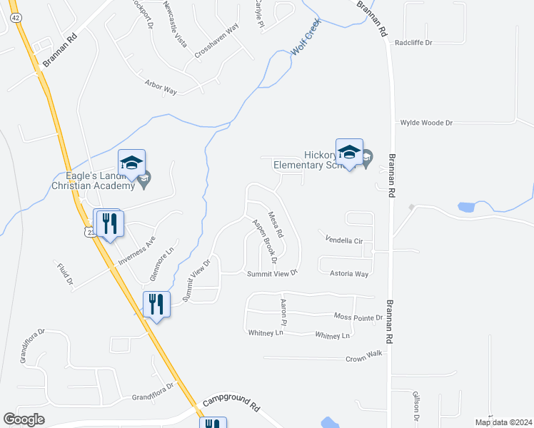 map of restaurants, bars, coffee shops, grocery stores, and more near 759 Mesa Road in McDonough