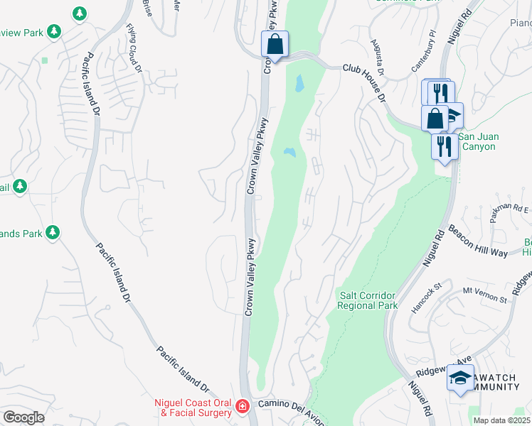 map of restaurants, bars, coffee shops, grocery stores, and more near 31612 West Nine Drive in Laguna Niguel