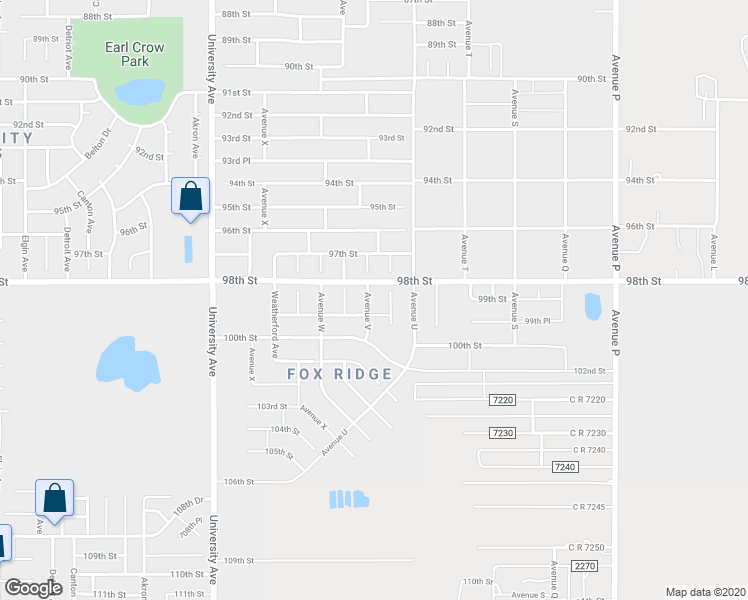 map of restaurants, bars, coffee shops, grocery stores, and more near 13805 Avenue V in Lubbock