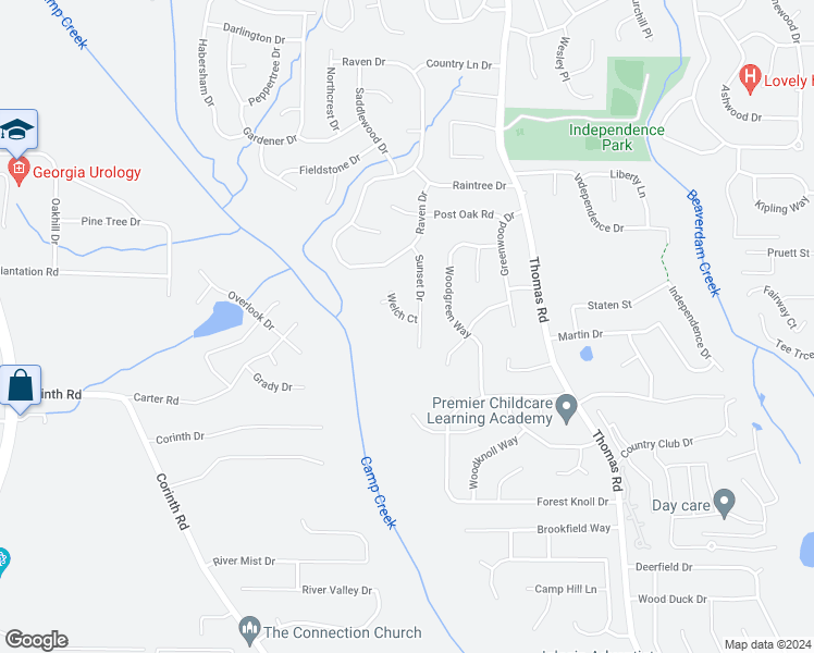 map of restaurants, bars, coffee shops, grocery stores, and more near 9193 Welch Court in Jonesboro
