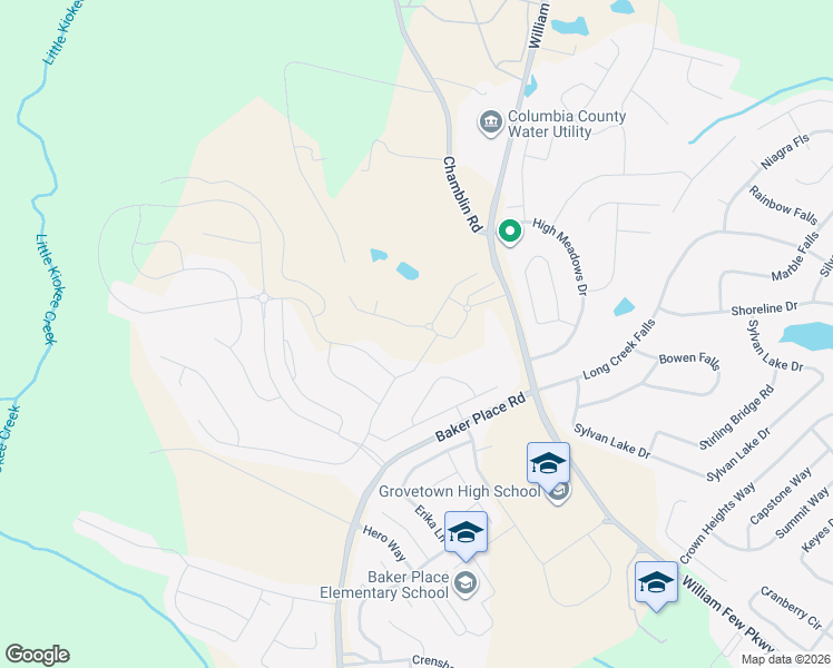 map of restaurants, bars, coffee shops, grocery stores, and more near 746 Edenberry Street in Grovetown