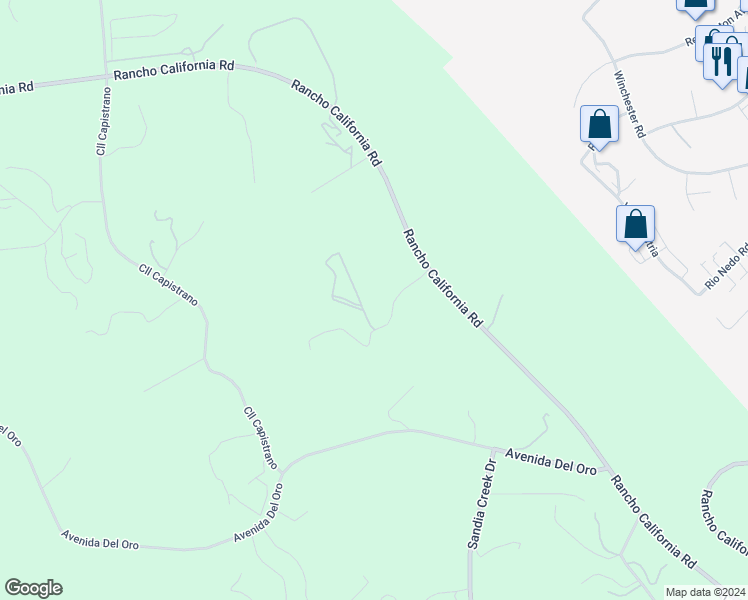 map of restaurants, bars, coffee shops, grocery stores, and more near Vía Vueltas in Riverside County