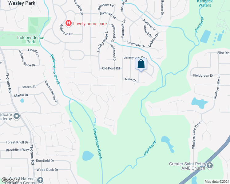 map of restaurants, bars, coffee shops, grocery stores, and more near 629 Fairway Pointe Drive in Riverdale