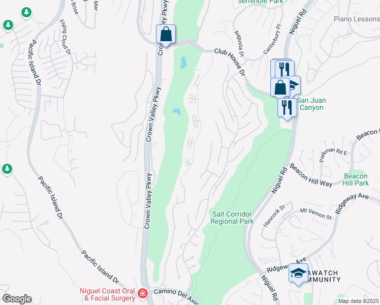 map of restaurants, bars, coffee shops, grocery stores, and more near 31573 East Nine Drive in Laguna Niguel