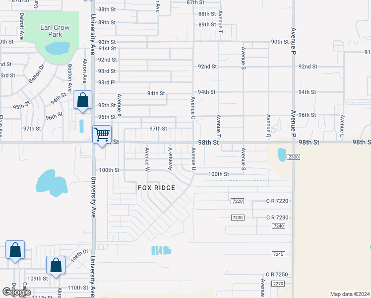 map of restaurants, bars, coffee shops, grocery stores, and more near 9708 Avenue U in Lubbock