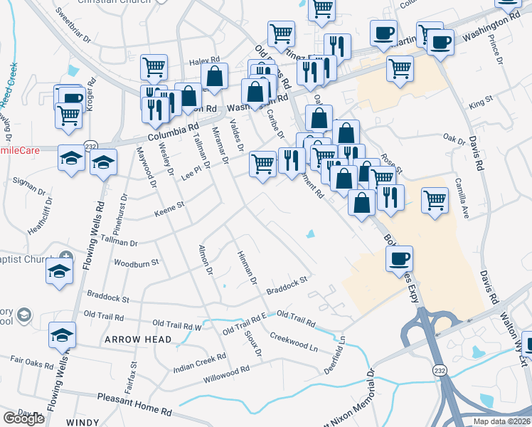 map of restaurants, bars, coffee shops, grocery stores, and more near 3924 Miramar Court in Martinez