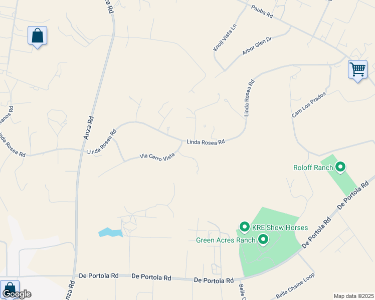 map of restaurants, bars, coffee shops, grocery stores, and more near 35445 Linda Rosea Road in Temecula