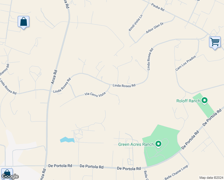 map of restaurants, bars, coffee shops, grocery stores, and more near 35445 Linda Rosea Road in Temecula