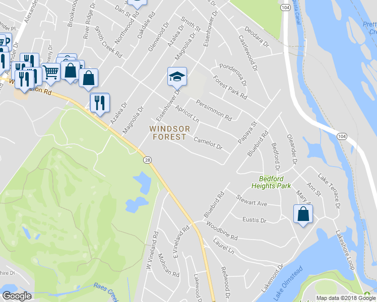 map of restaurants, bars, coffee shops, grocery stores, and more near 2416 Wilkshire Drive in Augusta