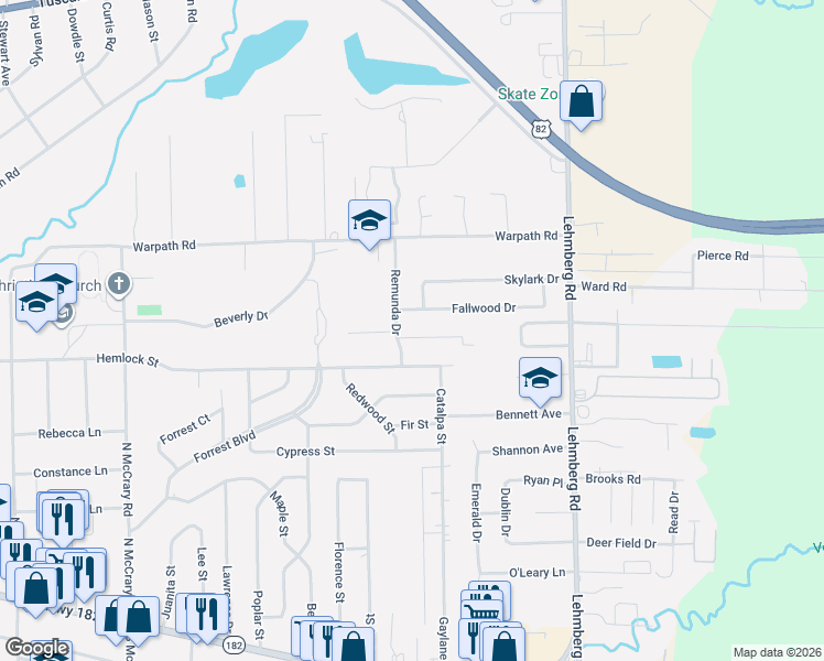 map of restaurants, bars, coffee shops, grocery stores, and more near 804 Fallwood Drive in Columbus