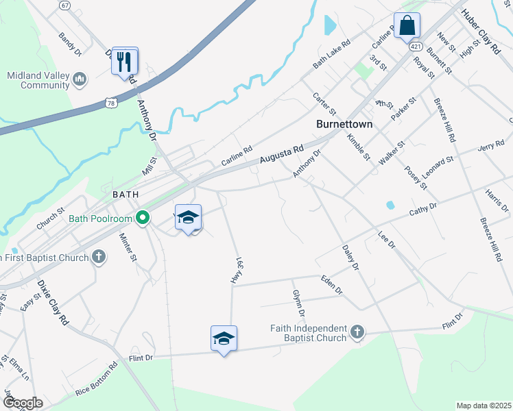 map of restaurants, bars, coffee shops, grocery stores, and more near in Aiken County