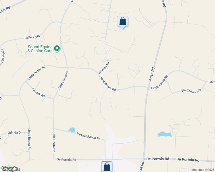 map of restaurants, bars, coffee shops, grocery stores, and more near Linda Rosea Road in Temecula