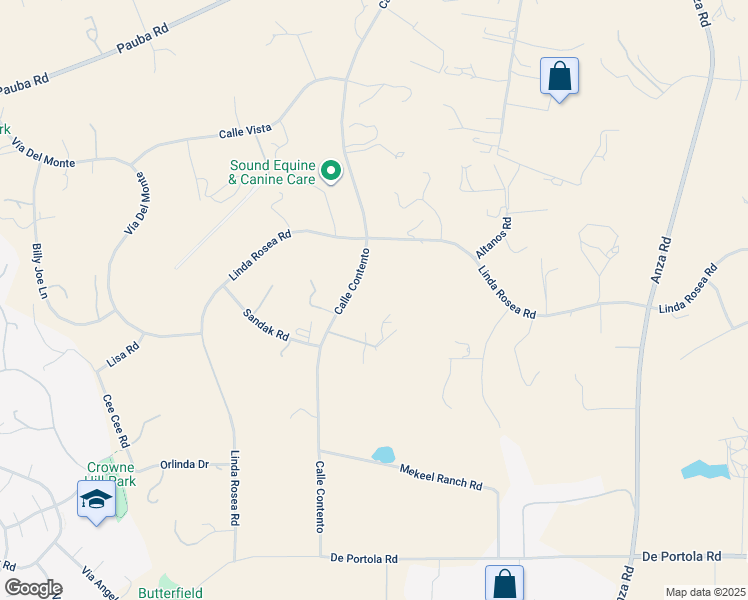 map of restaurants, bars, coffee shops, grocery stores, and more near 34210 Calle Sereno in Temecula