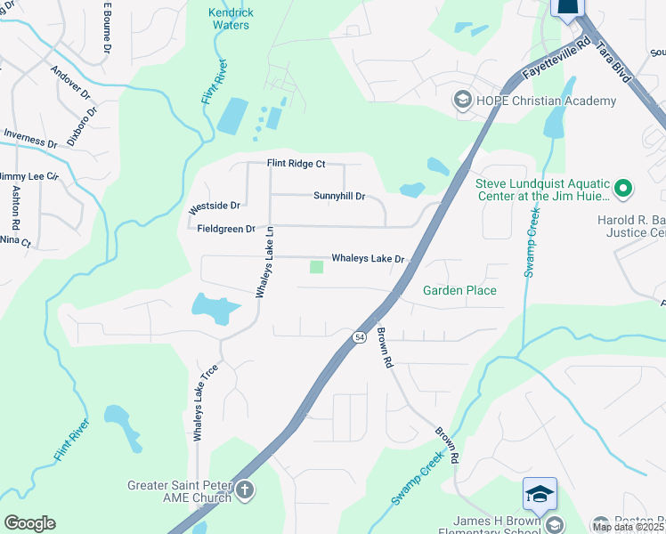 map of restaurants, bars, coffee shops, grocery stores, and more near 518 Whaleys Lake Drive in Jonesboro