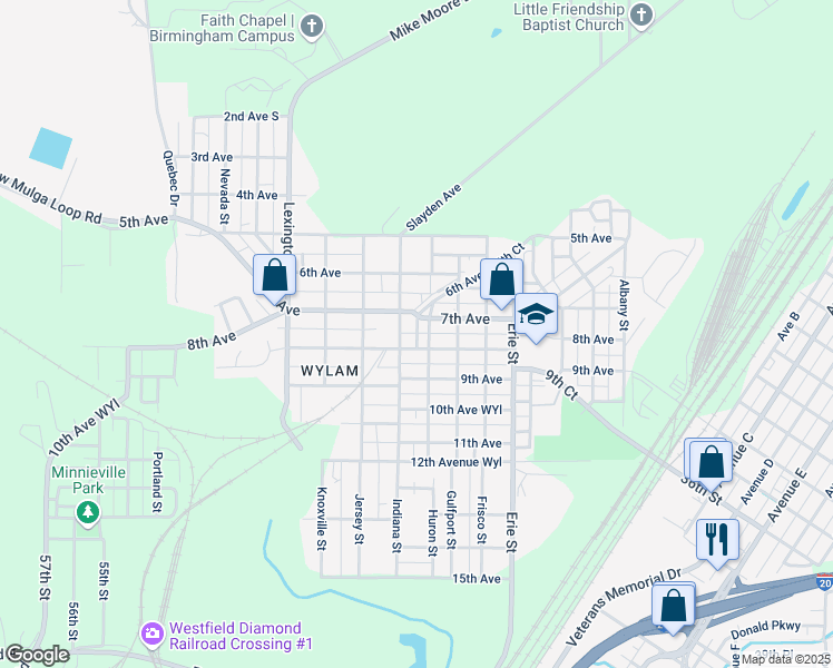 map of restaurants, bars, coffee shops, grocery stores, and more near 4421 7th Avenue in Birmingham