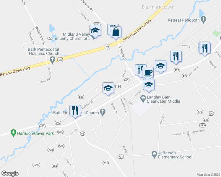 map of restaurants, bars, coffee shops, grocery stores, and more near 197 Railroad Street in Warrenville