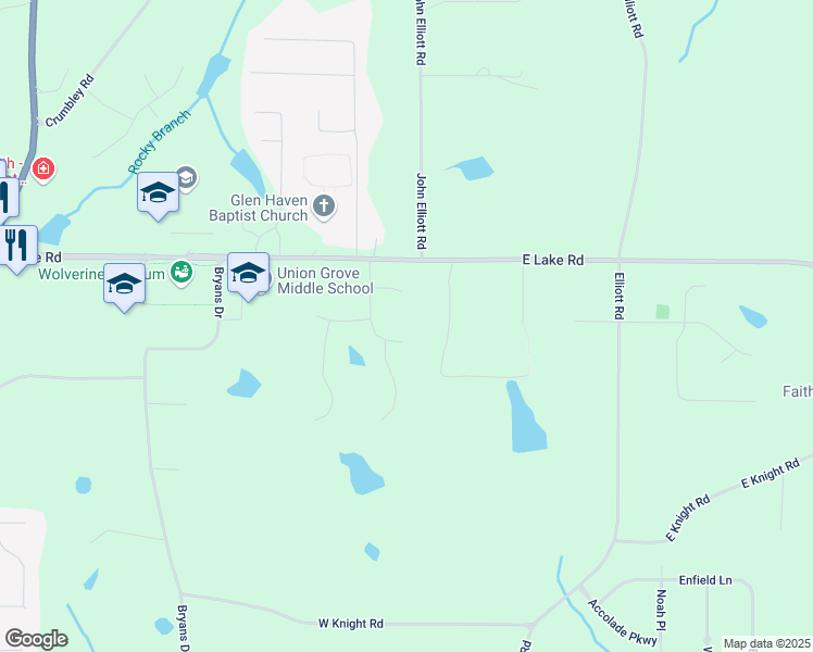map of restaurants, bars, coffee shops, grocery stores, and more near 1018 Clover Leaf Drive in McDonough