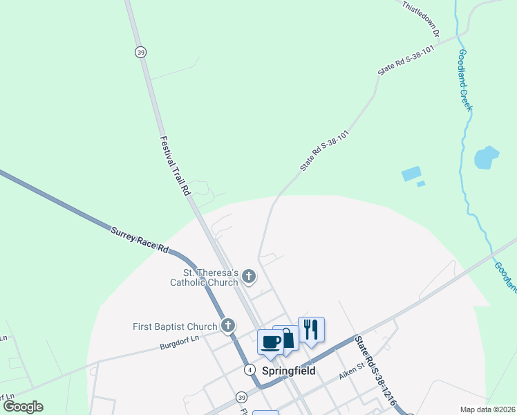 map of restaurants, bars, coffee shops, grocery stores, and more near 1 State Road S-38-101 in Williston