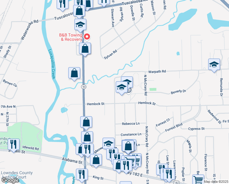 map of restaurants, bars, coffee shops, grocery stores, and more near 810 North Browder Street in Columbus