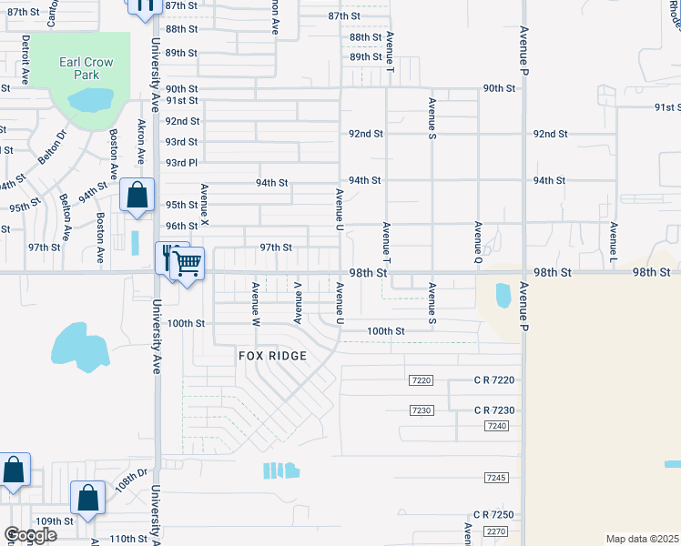 map of restaurants, bars, coffee shops, grocery stores, and more near 13808 Avenue U in Lubbock