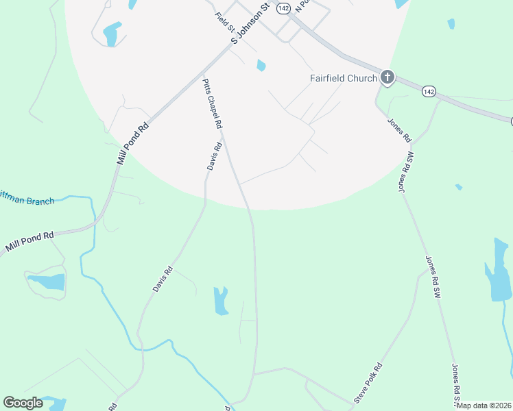 map of restaurants, bars, coffee shops, grocery stores, and more near 308 Pitts Chapel Road in Newborn