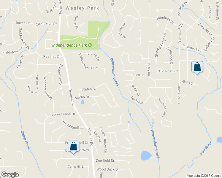 map of restaurants, bars, coffee shops, grocery stores, and more near 269 Independence Drive in Jonesboro